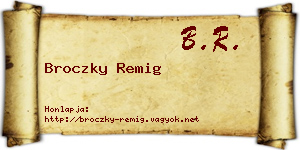 Broczky Remig névjegykártya